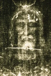 Voile de sainte Véronique, aussi appelé suaire de Turin, représentant le visage de Jésus-Christ